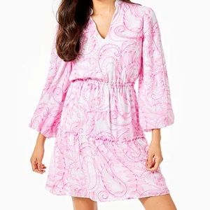 Joella Dress Raz Berry Sunshine Swirl Crinkle Sz 2